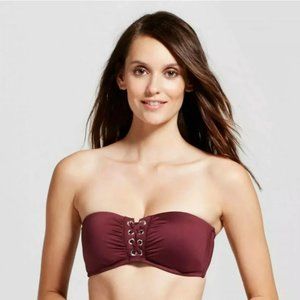 Mossimo Elegant Bandeau Bikini Swim top Maroon